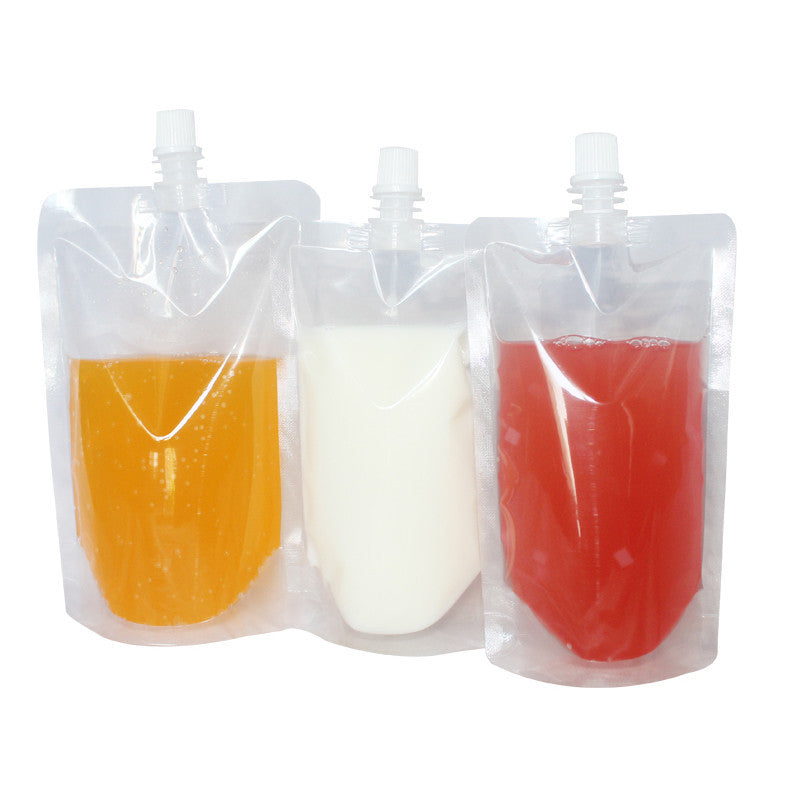 Saco de boca de sucção saco de cerveja transparente saco de remédio saco de líquido descartável saco de bebidas auto-suficiente sub-saco de viagem saco de leite de soja