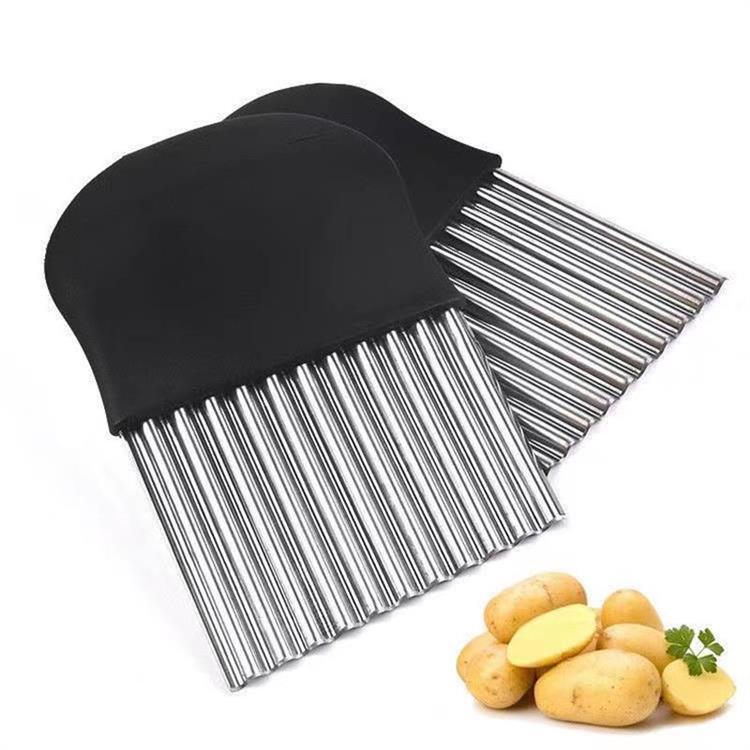 Aço inoxidável Spike Potato Knife Wave Knife Creative Cutter Ferramentas de cozinha French Fries Cutter Deep Corrugated
