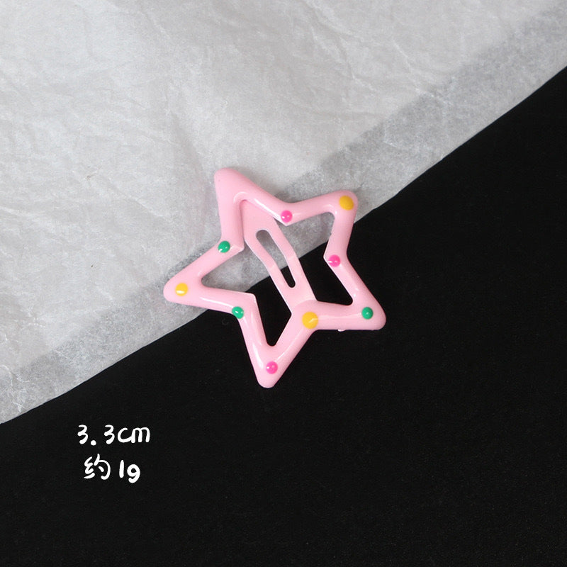 Dopamine Star Hairpin Cute Girl Color Pequeno Clip Candy Color Hairpin