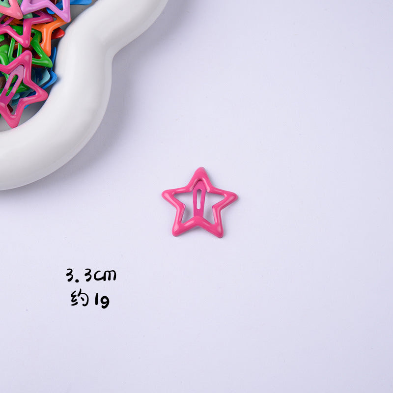 Dopamine Star Hairpin Cute Girl Color Pequeno Clip Candy Color Hairpin