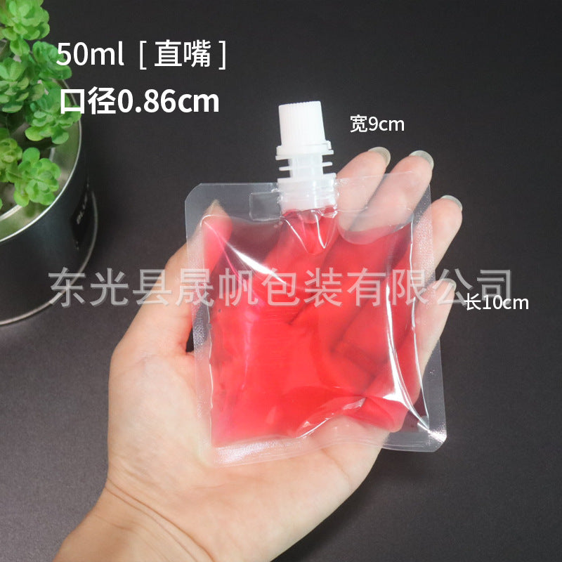 Saco de boca de sucção saco de cerveja transparente saco de remédio saco de líquido descartável saco de bebidas auto-suficiente sub-saco de viagem saco de leite de soja