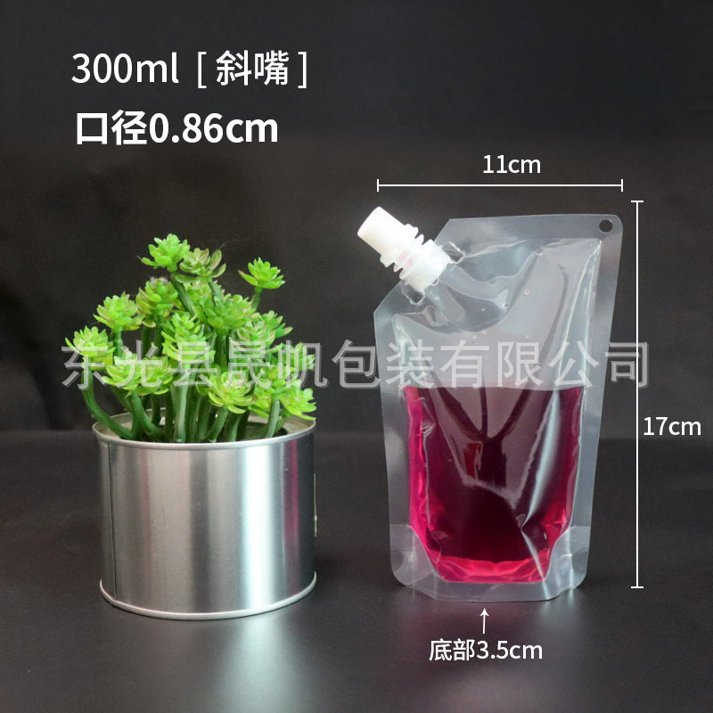 Saco de boca de sucção saco de cerveja transparente saco de remédio saco de líquido descartável saco de bebidas auto-suficiente sub-saco de viagem saco de leite de soja
