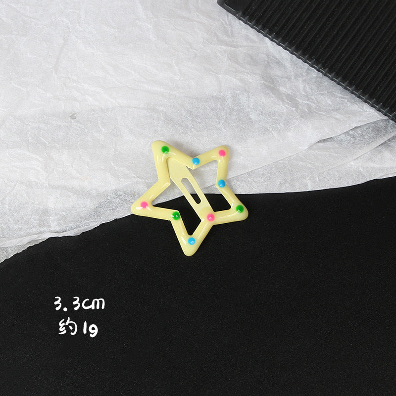 Dopamine Star Hairpin Cute Girl Color Pequeno Clip Candy Color Hairpin