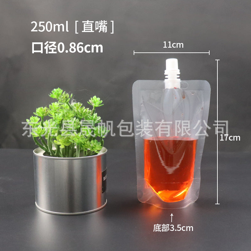 Saco de boca de sucção saco de cerveja transparente saco de remédio saco de líquido descartável saco de bebidas auto-suficiente sub-saco de viagem saco de leite de soja
