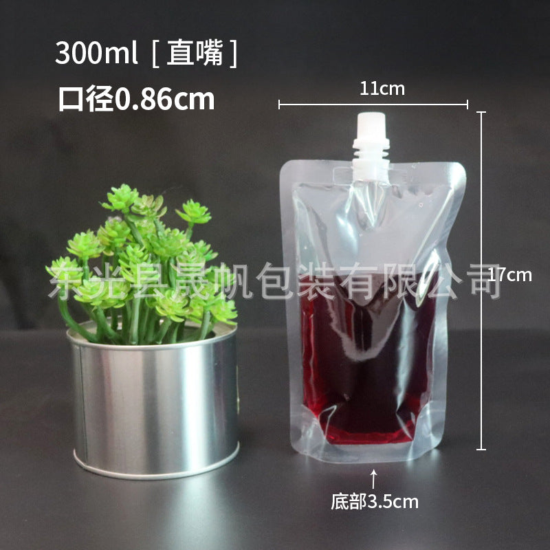 Saco de boca de sucção saco de cerveja transparente saco de remédio saco de líquido descartável saco de bebidas auto-suficiente sub-saco de viagem saco de leite de soja