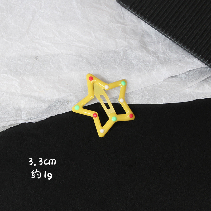 Dopamine Star Hairpin Cute Girl Color Pequeno Clip Candy Color Hairpin