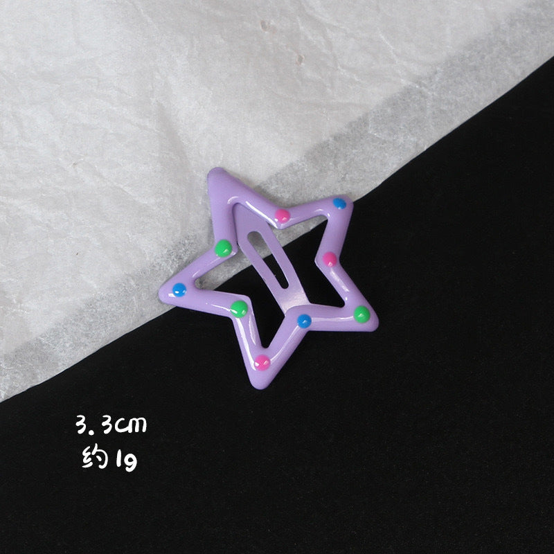 Dopamine Star Hairpin Cute Girl Color Pequeno Clip Candy Color Hairpin