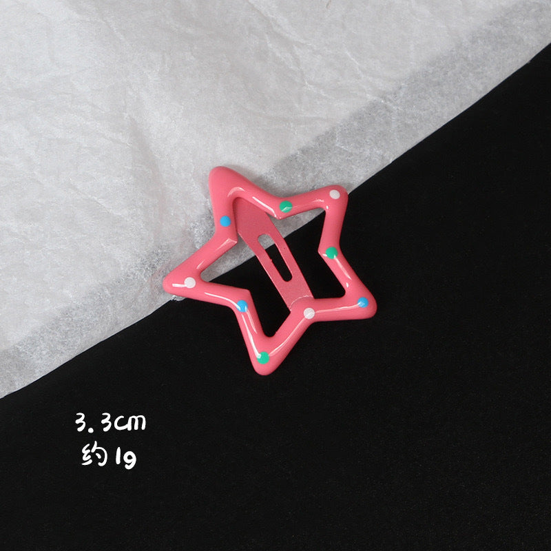 Dopamine Star Hairpin Cute Girl Color Pequeno Clip Candy Color Hairpin