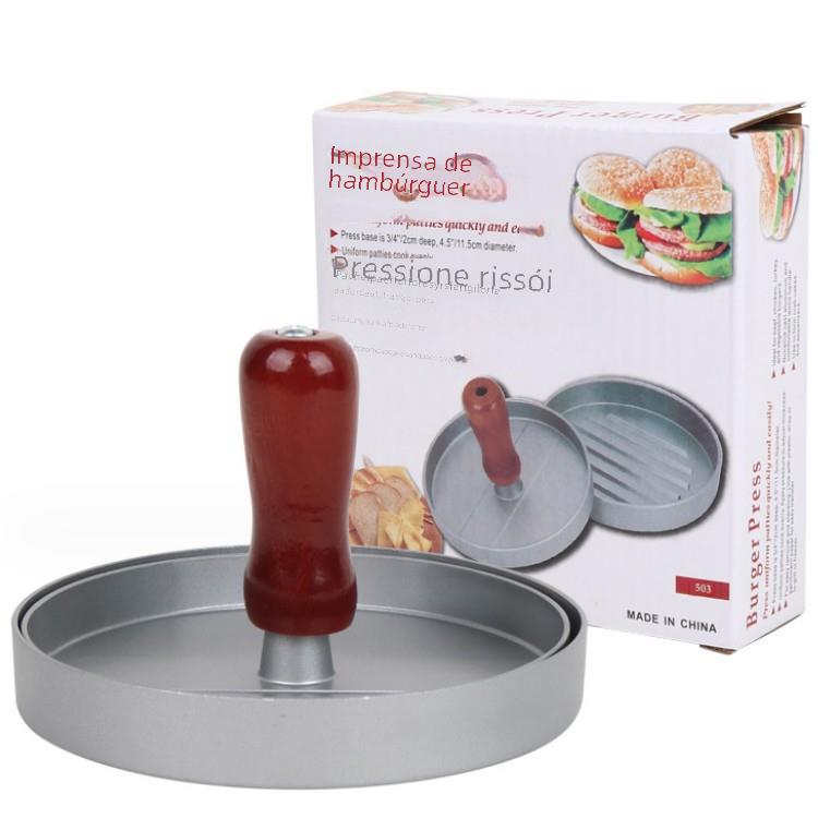 Prensa de carne para hambúrguer, molde redondo para hambúrguer, molde para prensa de carne de bolinho de arroz